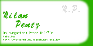 milan pentz business card